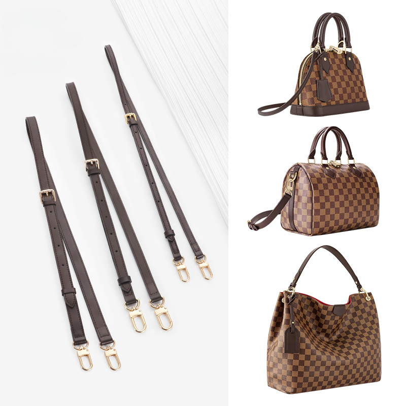 Women Bags Lv - Ciemnobrązowe wymienne skórzane paski do toreb