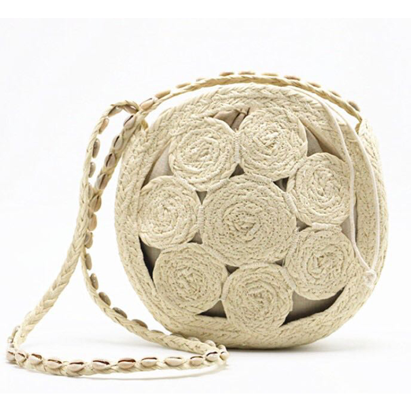 Circle Round Bag - Damska torba na ramię, ręcznie tkana,