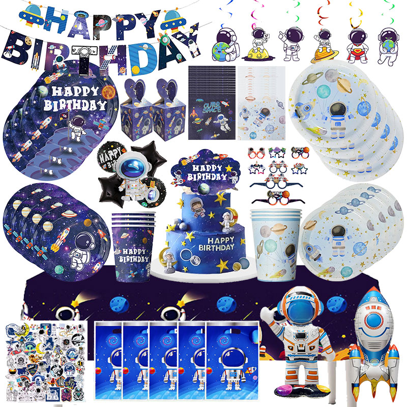 Circle Round Bag - Zestaw dekoracji urodzinowych z motywem astronauty