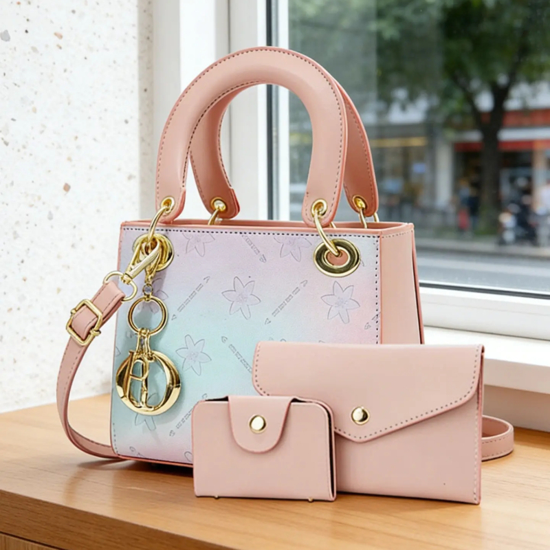 Women'S Crossbody Bags - Zestaw torebek crossbody z gradientowym nadrukiem,