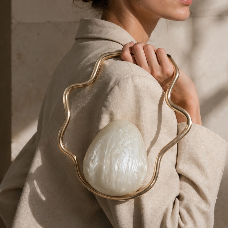 Evening Bag Beaded - Damska mini torebka w kształcie jajka