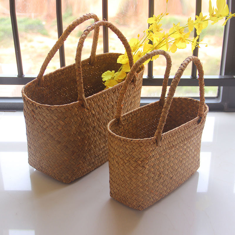 Women Bags H&M - Wodorosty morskie tkany kosz kosz na