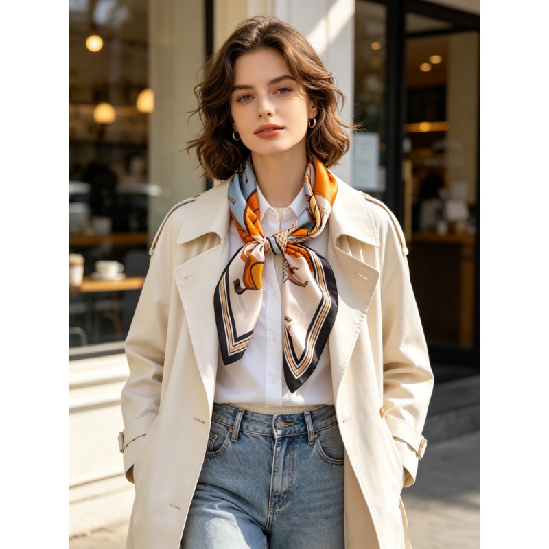 Women'S Bags Holiday - Luksusowa apaszka kwadratowa ze 100% jedwabiu