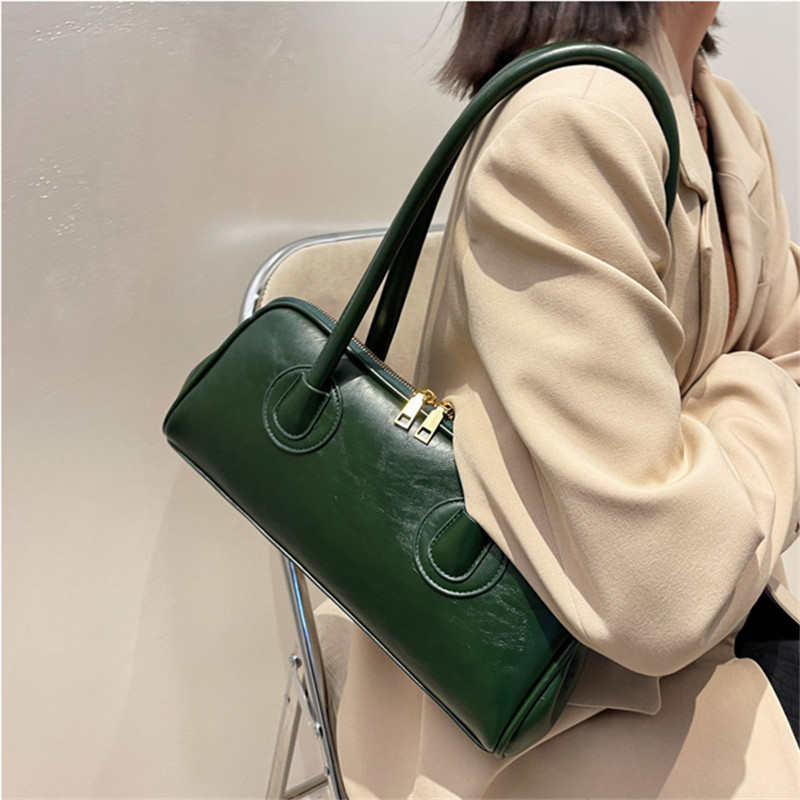 Women'S Vegan Bags - Klasyczna skórzana torebka, retro prosta torebka