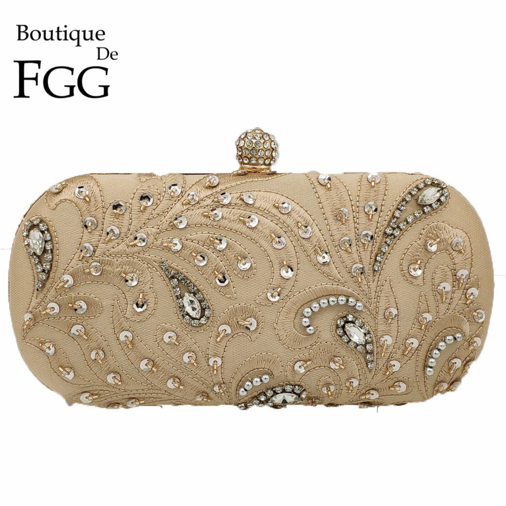 Evening Bag Beaded - Boutique De FGG Vintage cekiny kryształy